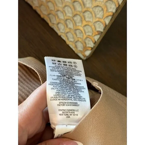 HERVE LEGER Ottoman Cutout Long Sleeve Minidress Fawn Womens Size Large - Picture 12 of 13